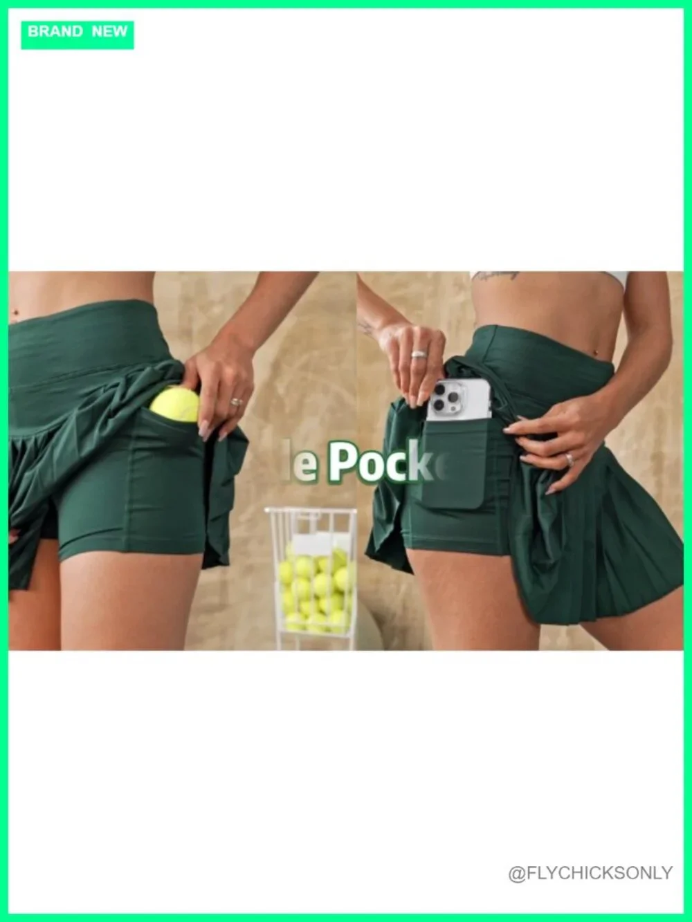 Pleated Tennis Skirt with Built-in Shorts, High Waist, 3 Pockets, Athletic Golf